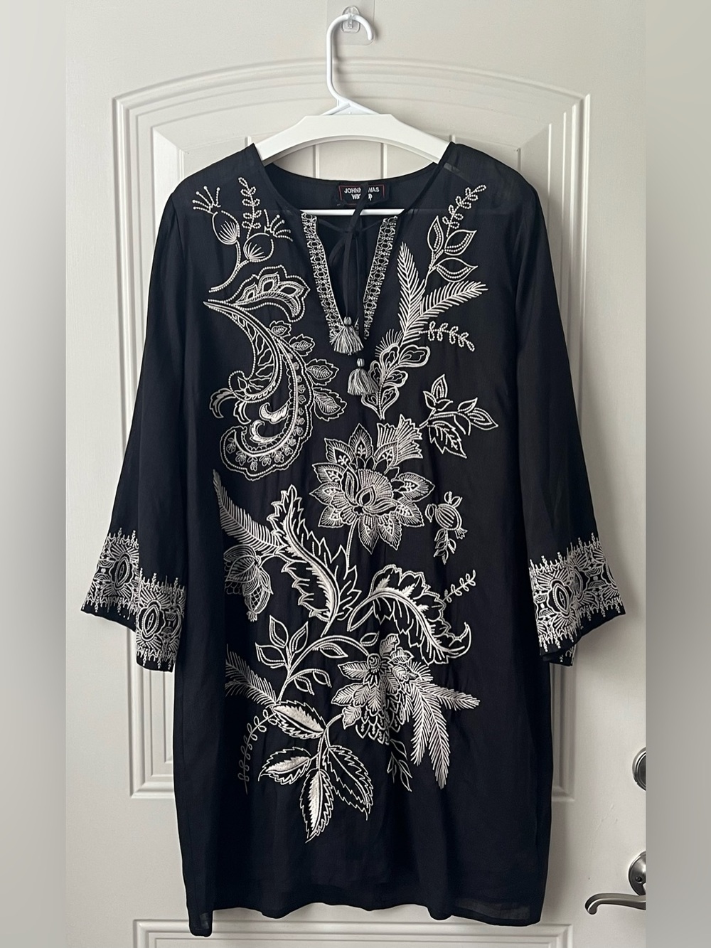 Johnny Was Kimono Sleeve Relaxed Dress Embroidered L - Picture 4 of 16
